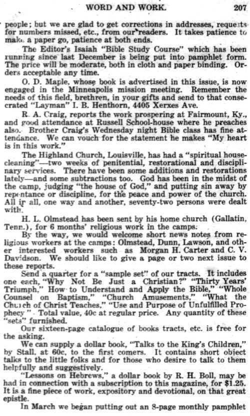 Word and Work, Vol. 11, No. 6, June 1918, p. 207