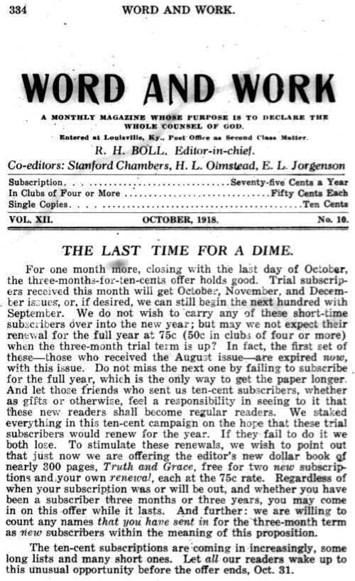 Word and Work, Vol. 11, No. 10, October 1918, p. 334