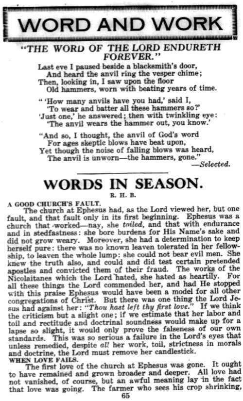 Word and Work, Vol. 12, No. 3, March 1919, p. 65