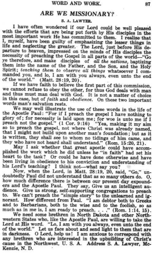 Word and Work, Vol. 12, No. 3, March 1919, p. 87