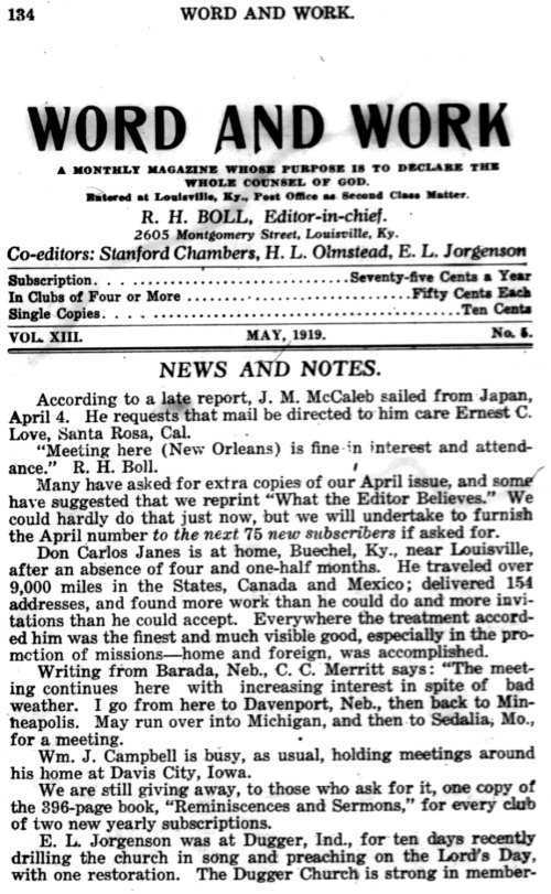 Word and Work, Vol. 12, No. 5, May 1919, p. 134