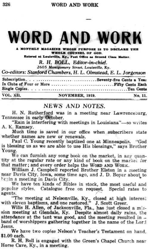 Word and Work, Vol. 12, No. 11, November 1919, p. 326