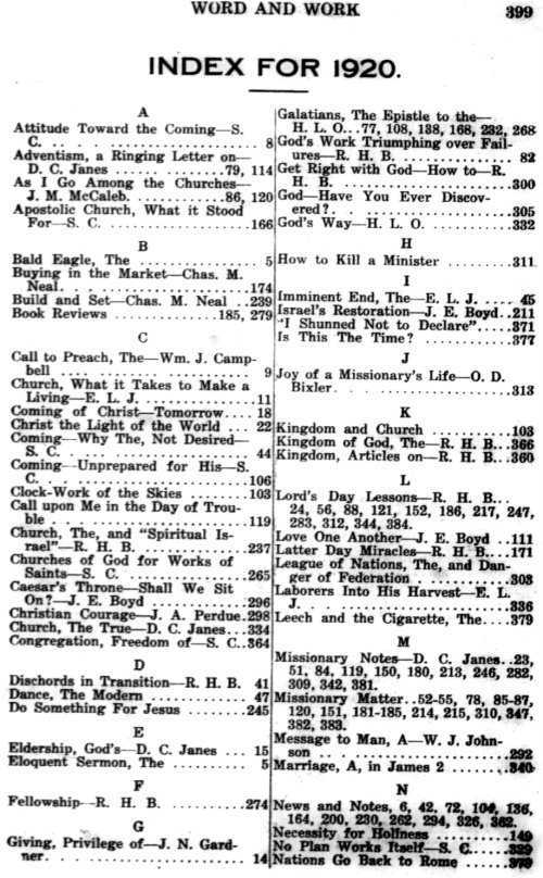 Word and Work, Vol. 13, No. 12, December 1920, p. 399