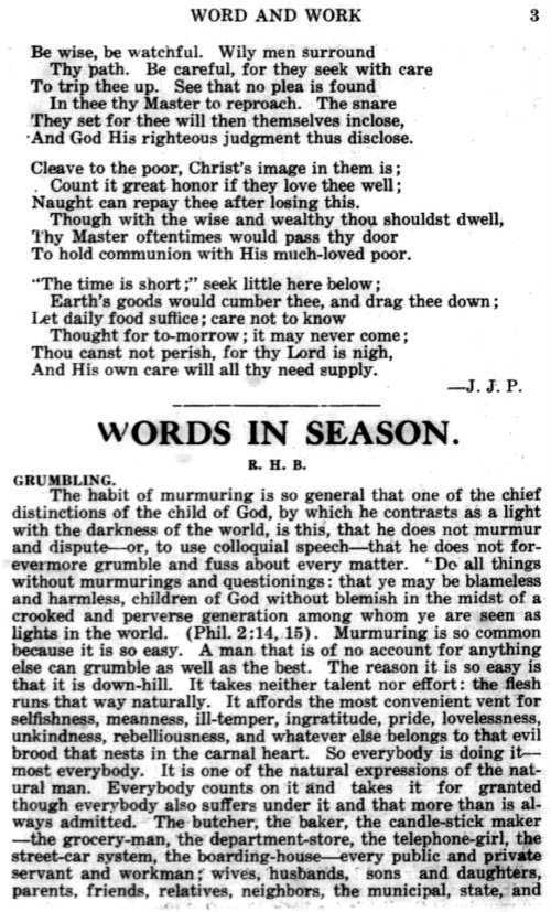 Word and Work, Vol. 14, No. 1, January 1921, p. 3