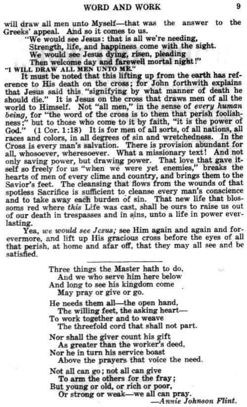 Word and Work, Vol. 14, No. 1, January 1921, p. 9