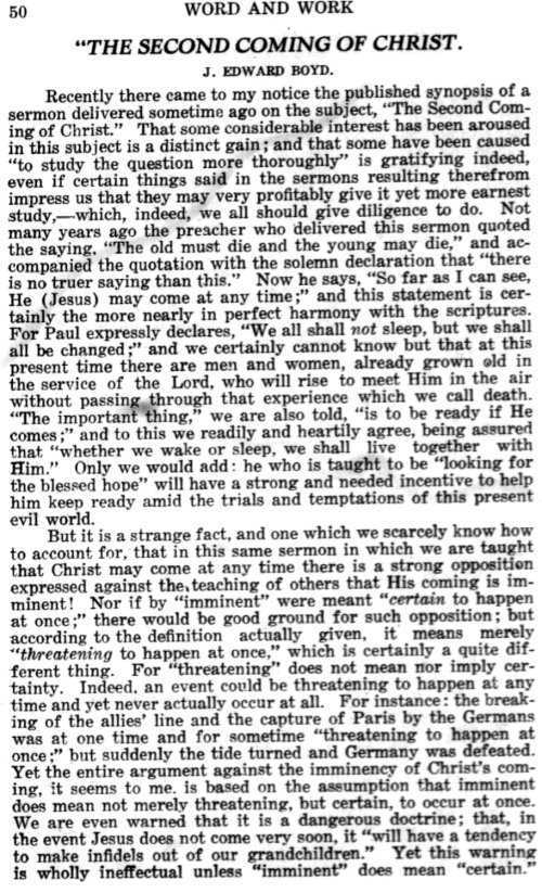 Word and Work, Vol. 14, No. 2, February 1921, p. 50