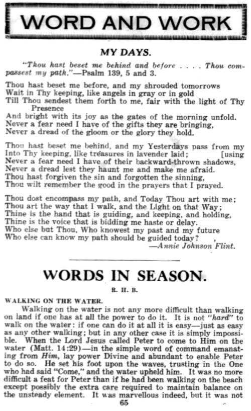 Word and Work, Vol. 14, No. 3, March 1921, p. 65