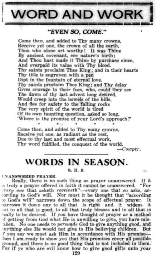 Word and Work, Vol. 14, No. 5, May 1921, p. 129