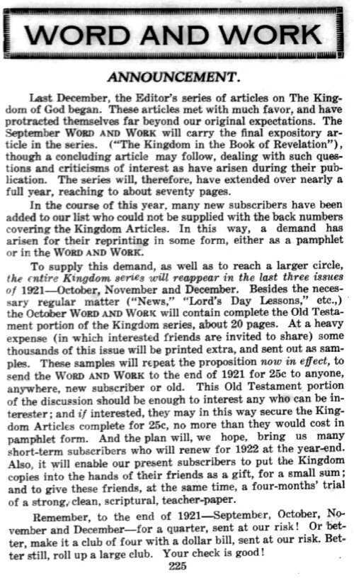 Word and Work, Vol. 14, No. 8, August 1921, p. 225