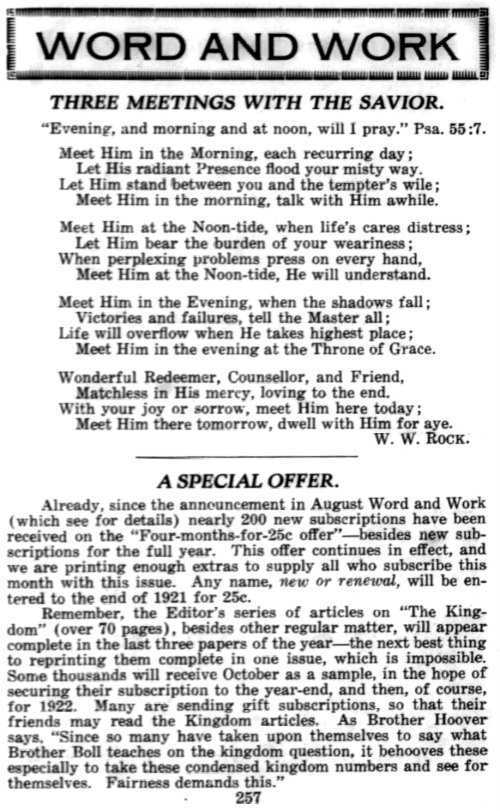 Word and Work, Vol. 14, No. 9, September 1921, p. 257
