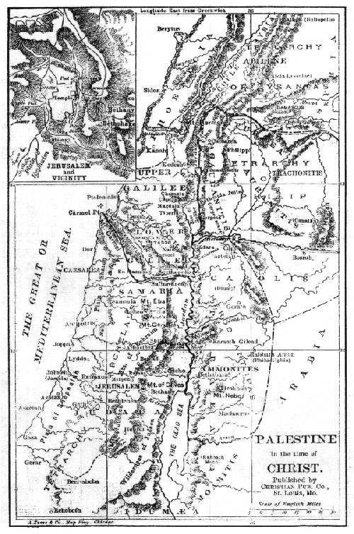 Map of Palestine in the Time of Christ