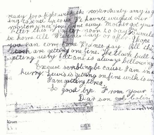 Letter from Colin Edgar to His Father, 13 September 1920, Page 2 (Holograph)