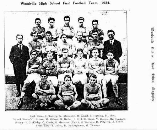Photograph of Woodville High School First Football Team, 1924