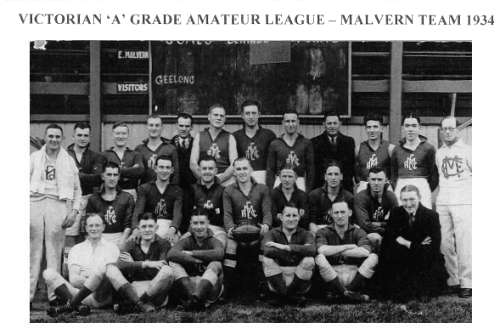 Photograph of Victorian 'A' Grade Amateur Football League, Malvern Team, 1934