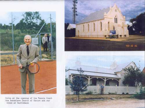 Colin Curtis at Tennis Court, Balaklava Church of Christ, and House at Castlemain, 1995