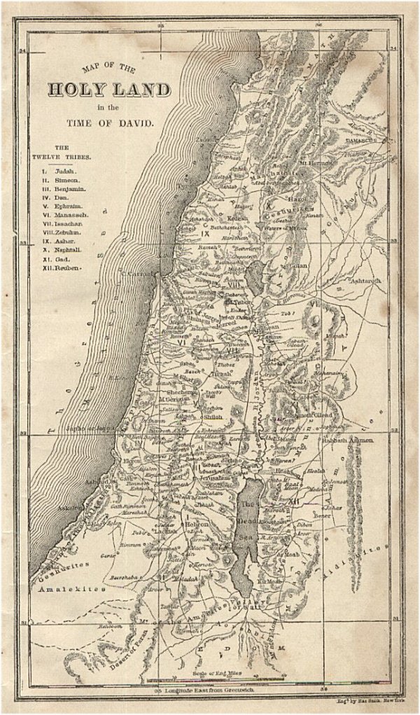 Map of the Holy Land in the Time of David