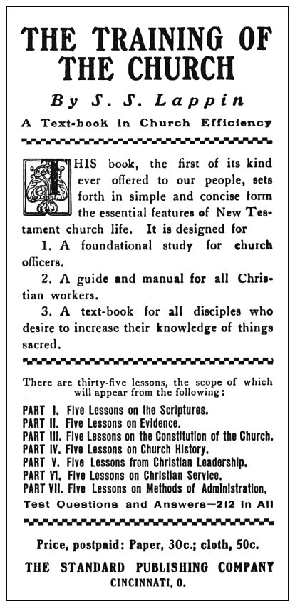 Advertisement for The Training of the Church by S. S. Lappin