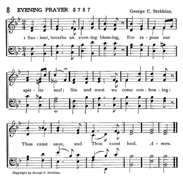 Score of Hymn 8: Evening Prayer by James Edmeston