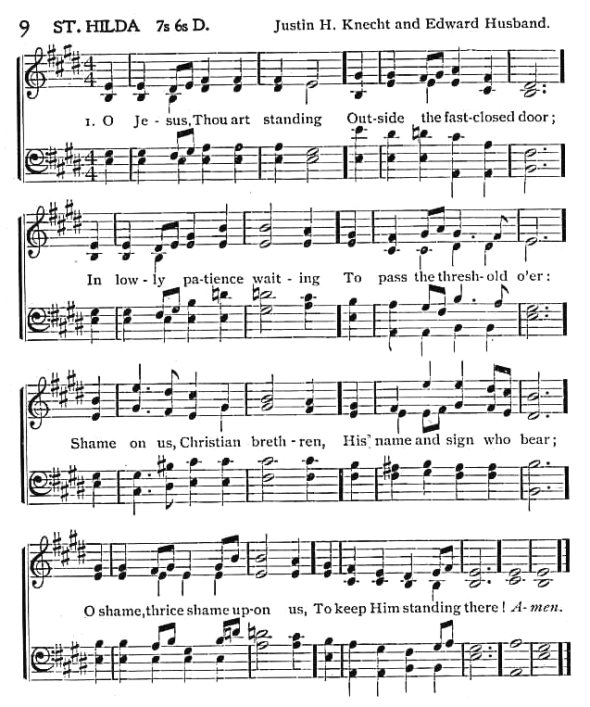 Score of Hymn 9: St. Hilda (O Jesus, Thou Art Standing) by William W. How