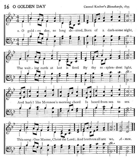 Score of Hymn 16: O Golden Day by Charles A. Dickinson