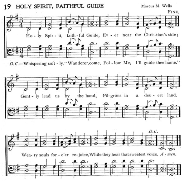 Score of Hymn 19: Holy Spirit, Faithful Guide by Marcus M. Wells