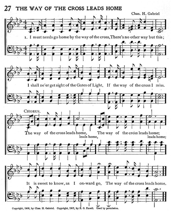 Score of Hymn 27: The Way of the Cross Leads Home by Jessie Brown Rounds