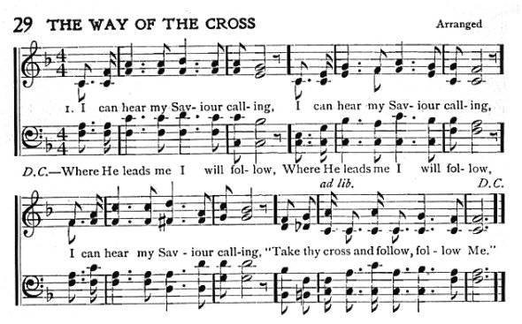 Score of Hymn 29: The Way of the Cross by E. W. Blandley