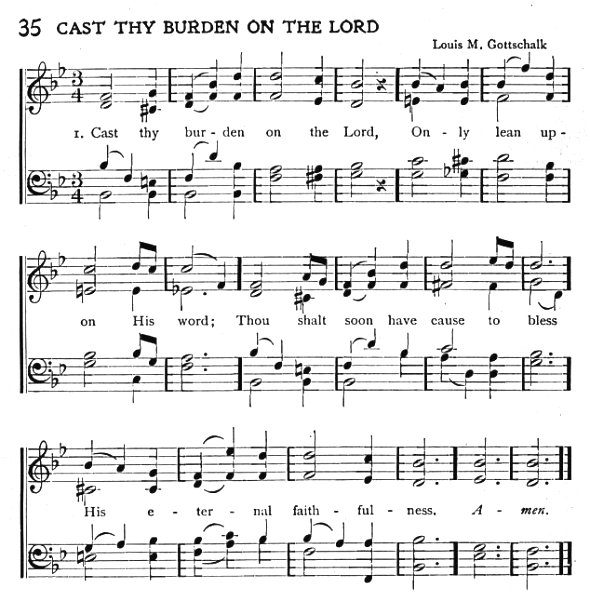 Score of Hymn 35: Cast Thy Burden on the Lord by John Cennick