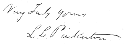 Autograph of L. L. Pinkerton