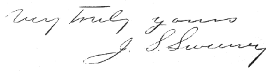 Autograph of J. S. Sweeney