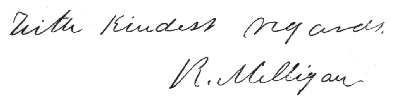 Autograph of Robert Milligan