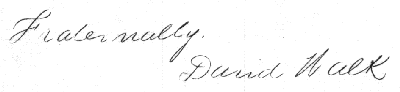 Autograph of David Walk