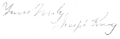 Autograph of Joseph King